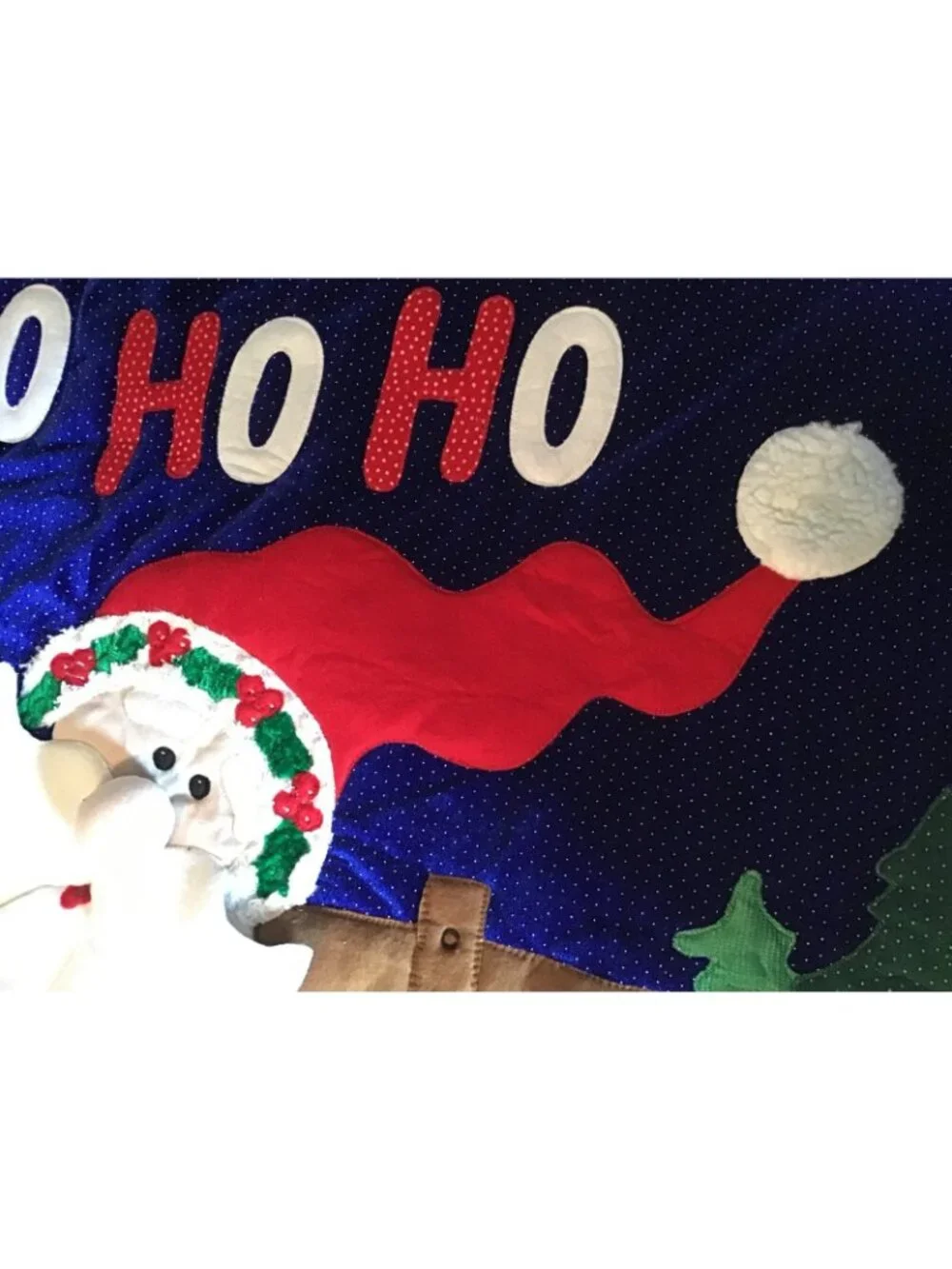 Santa Claus 3D 58x48 Christmas Throw Blanket Vintage 1990s